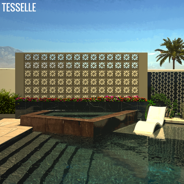 Shamrock Grey Breeze Blocks in Spa Area