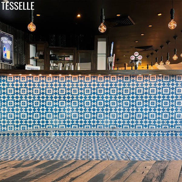 Bolton Cobalt 8" Square Cement Tile