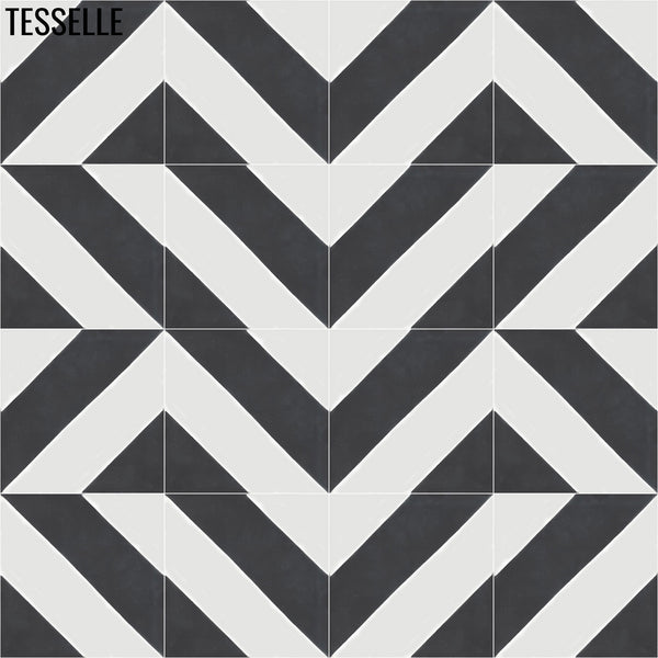 Lisbon Preta 8" Square Cement Tile 2