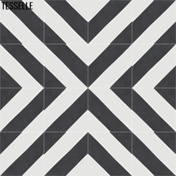 Lisbon Preta 8" Square Cement Tile 4