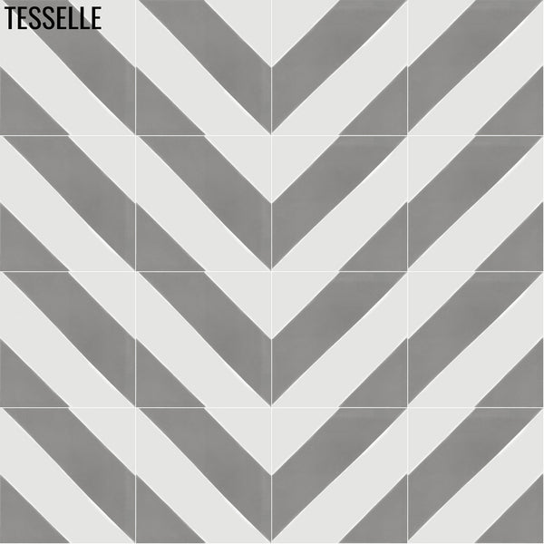 Lisbon Cinza 8" Square Cement Tile 2