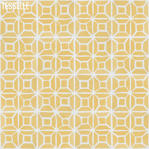 Durell Lemon 8" Square Cement Tile by Trina Turk R2
