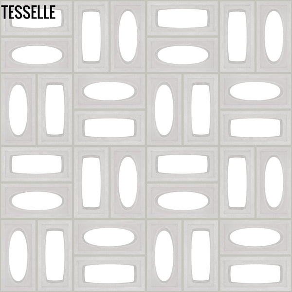 Ellipse  and Lozenge White 15.4" x 7.5" Breeze Blocks by Shag