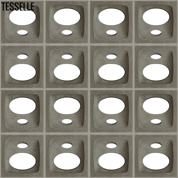 Exclamation Grey 11.4" Cement Breeze Block by Shag layout 5