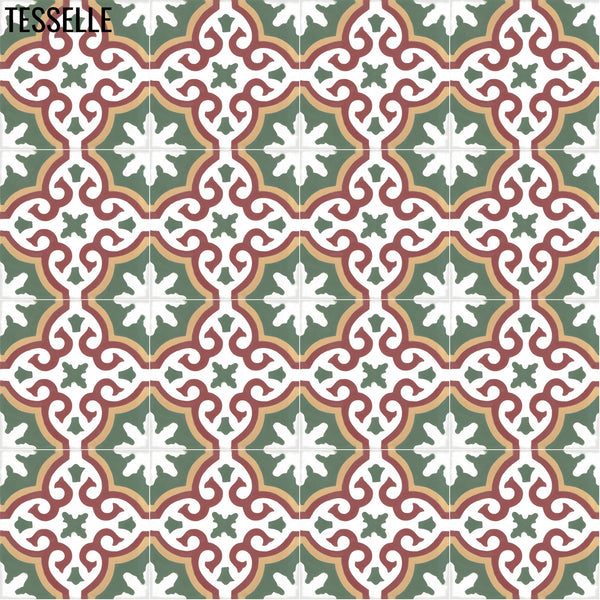 Linares Juniper 8" Square Cement Tile 1