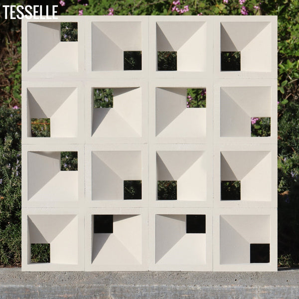 Glimmer Dimensional White 7.5" Cement Breeze Block  2