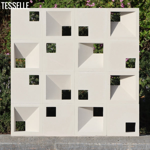 Glimmer Dimensional White 7.5" Cement Breeze Block 1