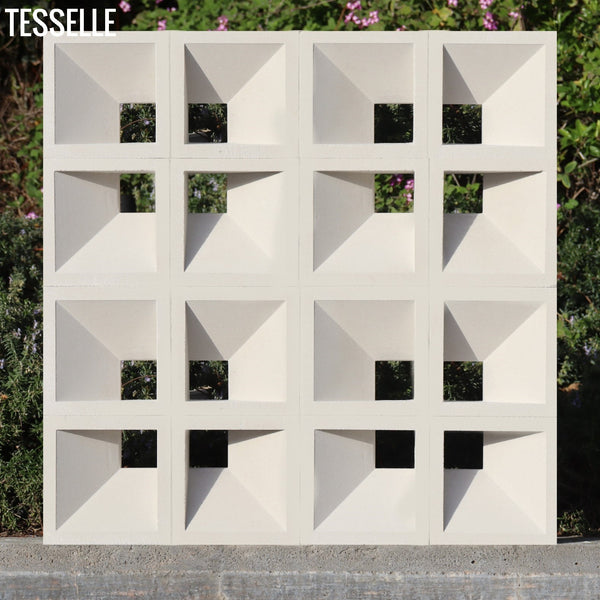 Glimmer Dimensional White 7.5" Cement Breeze Block  3