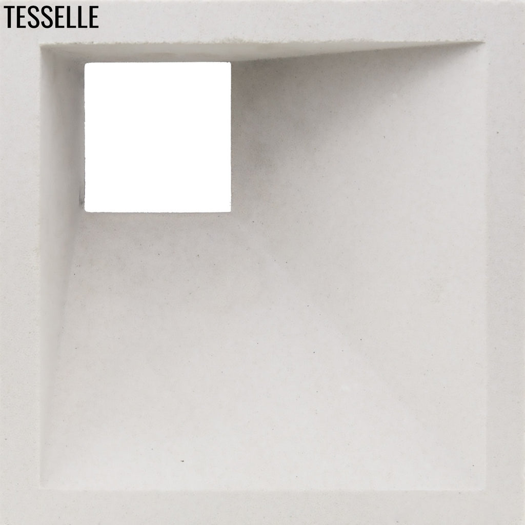 Glimmer Dimensional White 7.5" Cement Breeze Block