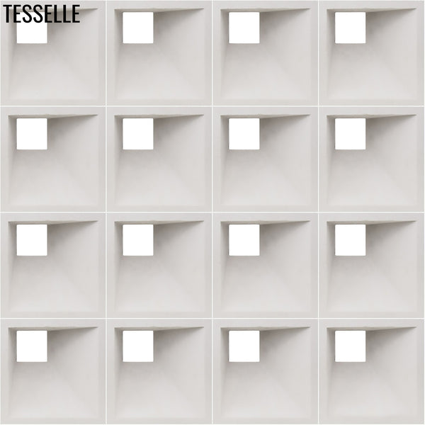 Glimmer Dimensional White 7.5" Cement Breeze Block