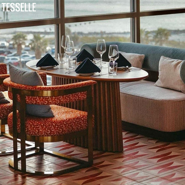 Hedge Twilight 8" Square Cement Tile by Jim Isermann at Ocean Seven Restauarant Clearwater