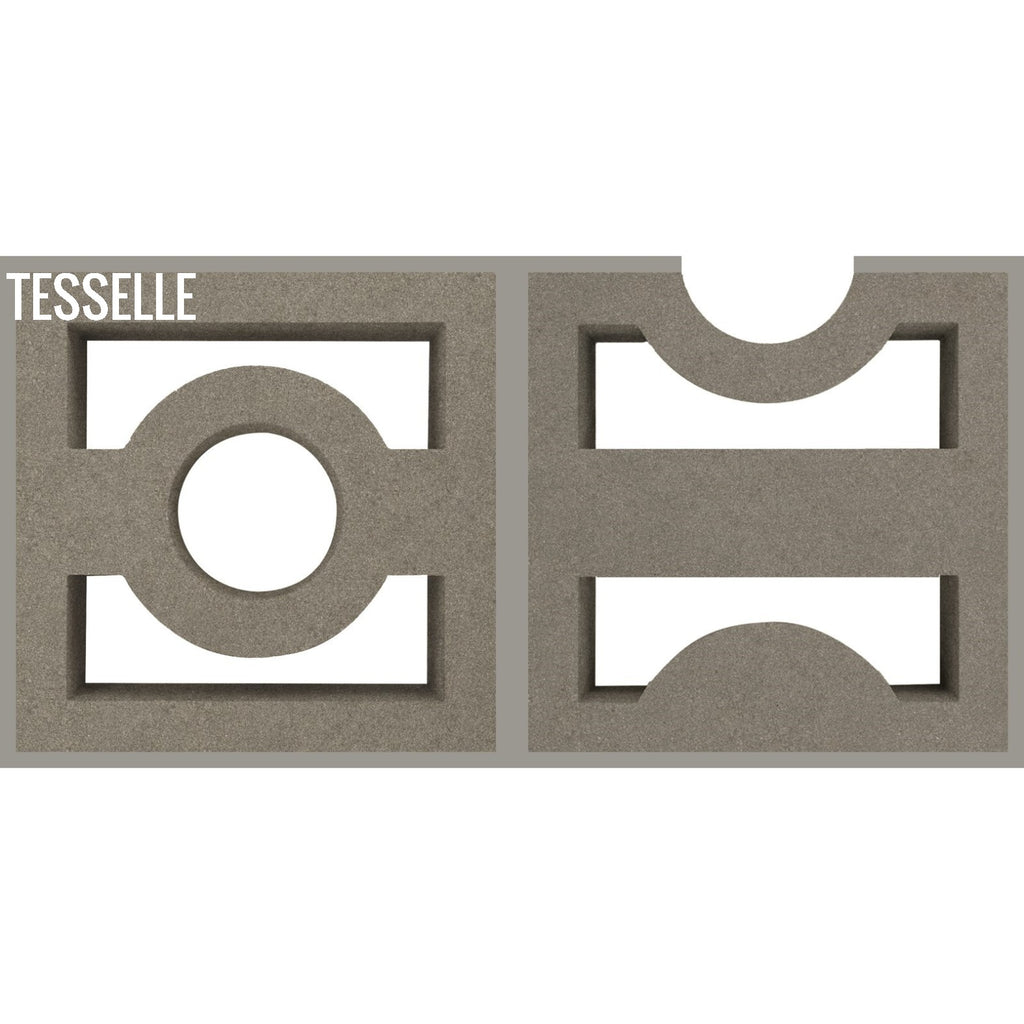 High + Low Beam Grey 7.5" Cement Breeze Blocks by Karin Jeske