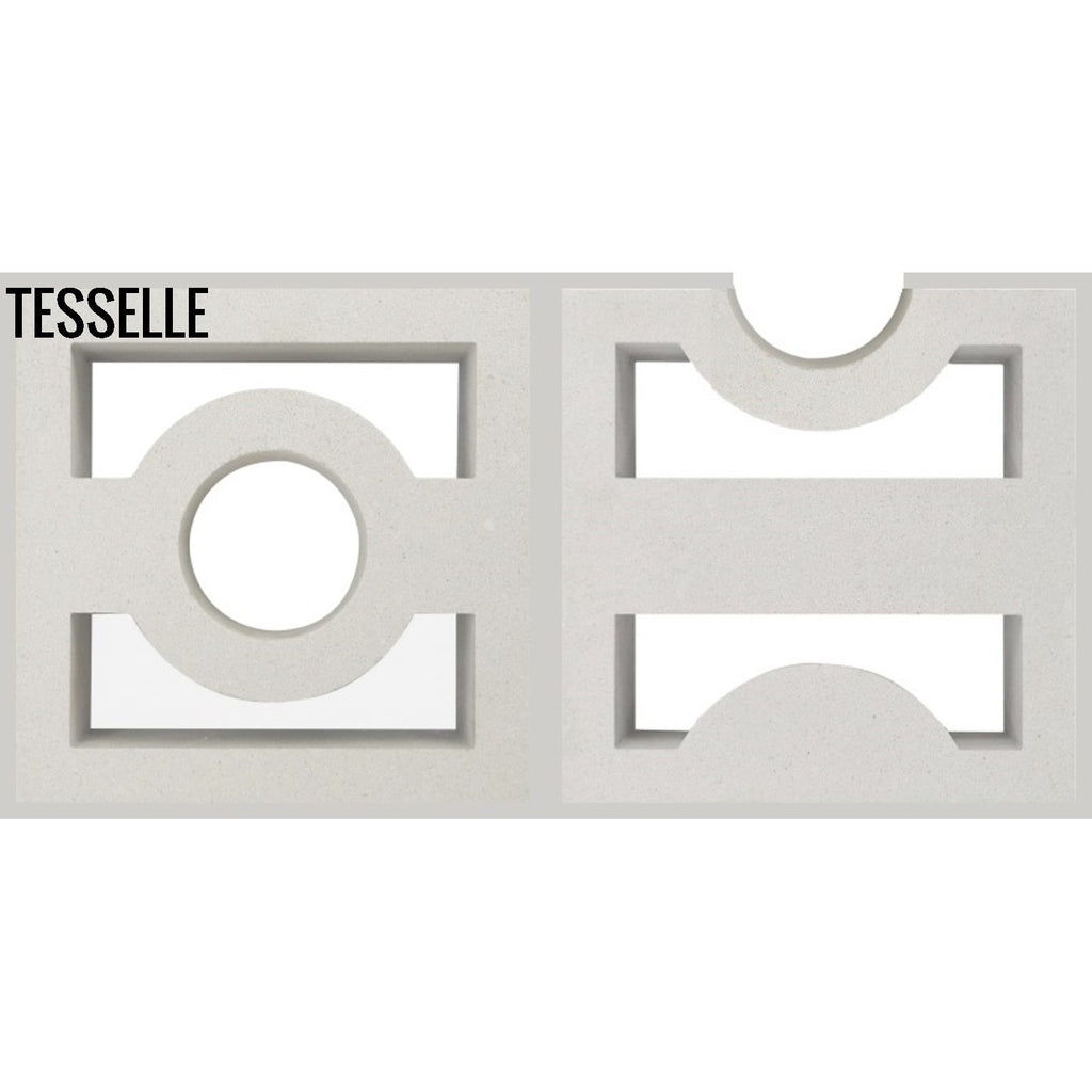 High + Low Beam White 7.5" Cement Breeze Blocks by Karin Jeske