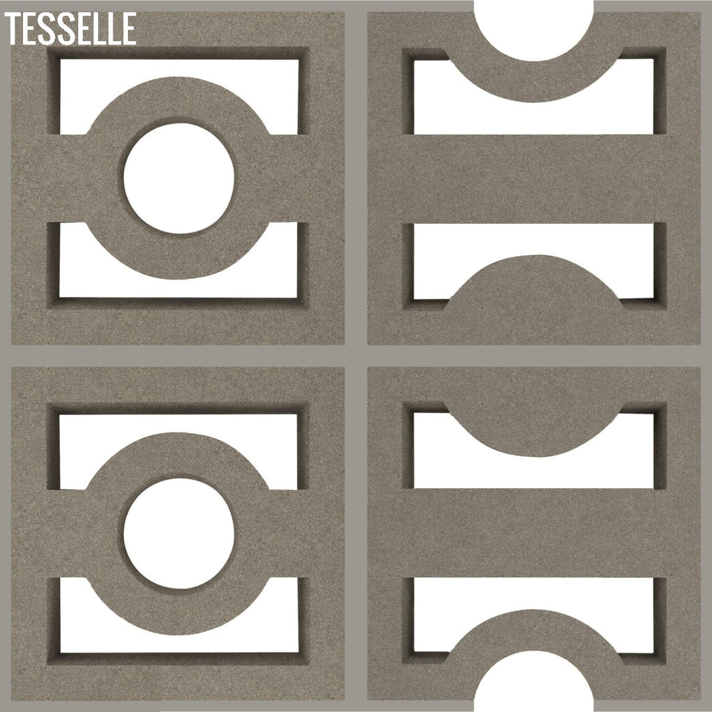 High + Low Beam Grey 7.5" Cement Breeze Blocks by Karin Jeske