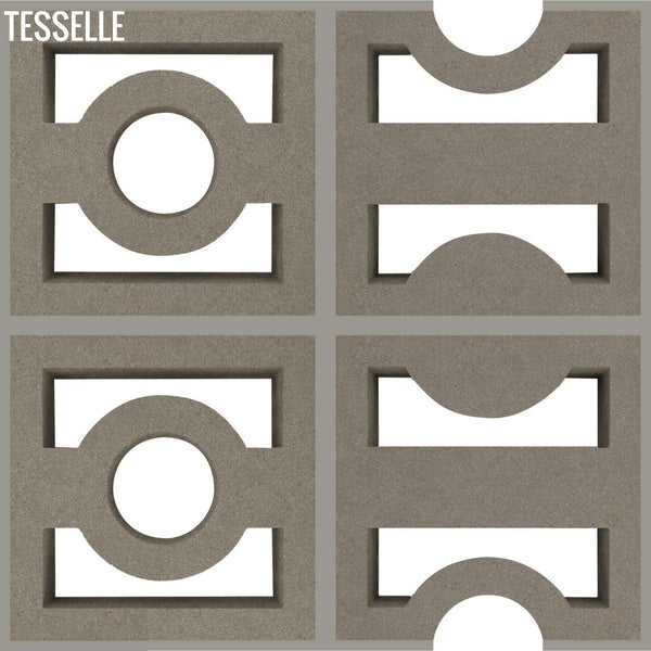 High + Low Beam Grey 7.5" Cement Breeze Blocks by Karin Jeske