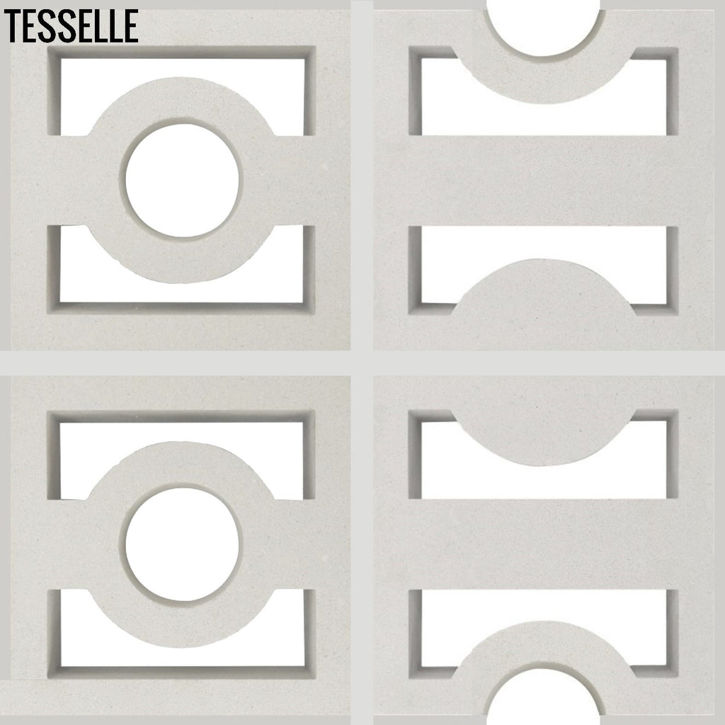 High + Low Beam White 7.5" Cement Breeze Blocks by Karin Jeske