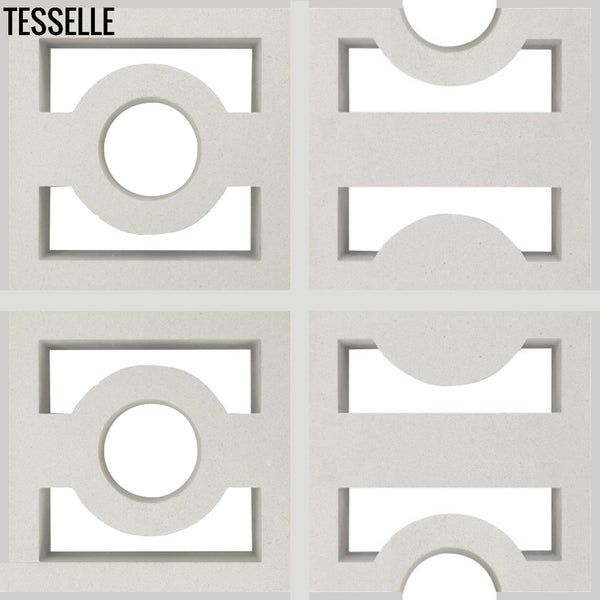 High + Low Beam White 7.5" Cement Breeze Blocks by Karin Jeske