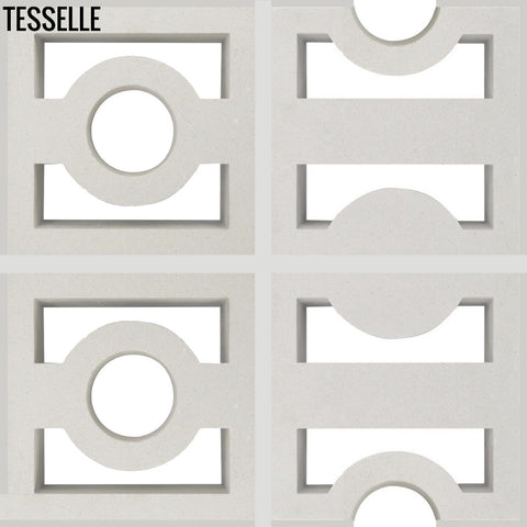 High + Low Beam White 7.5" Cement Breeze Blocks by Karin Jeske