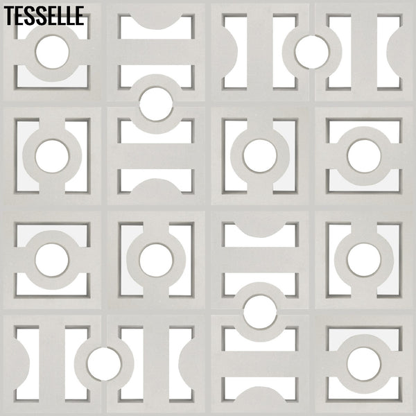 High + Low Beam White 7.5" Cement Breeze Blocks by Karin Jeske R3