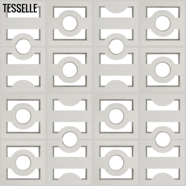 High + Low Beam White 7.5" Cement Breeze Blocks by Karin Jeske