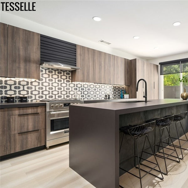 Products Ipanema Campos 8" Square Terrazzo Cement Tile Kitchen