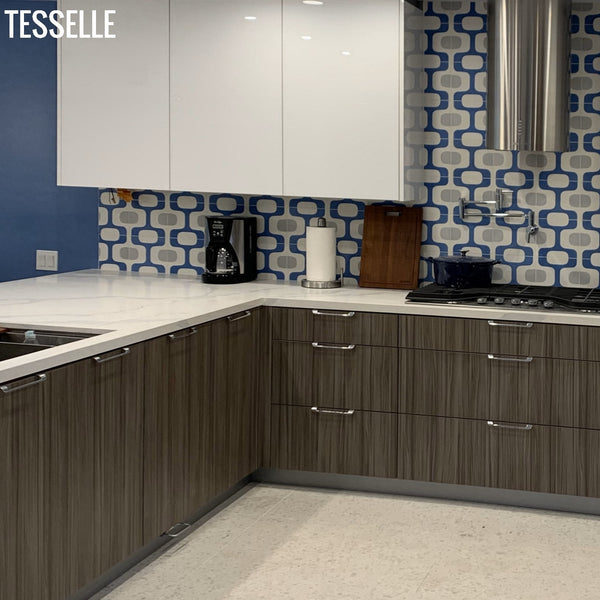 Ipanema Lago Cement Tiles in a Kitchen