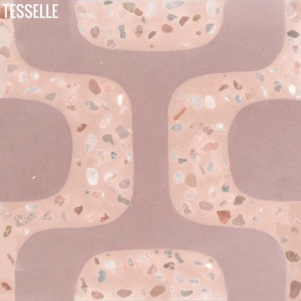 Ipanema Rosa 8" Square Terrazzo Cement Tile
