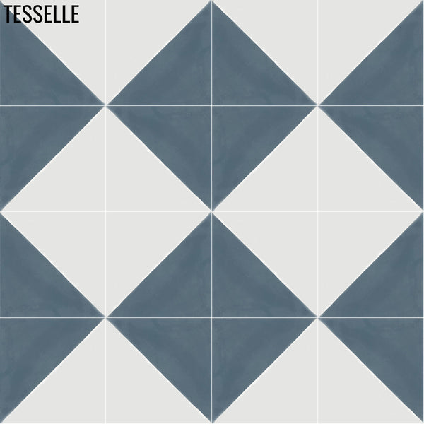 Oblique Cordova 8" Square Cement Tile 1
