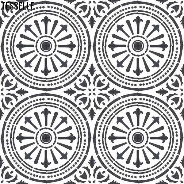 Orleans Iris 8" Square Cement Tile 1