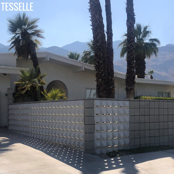 Pali White Cement Tiles in front of a Palm Springs House 2
