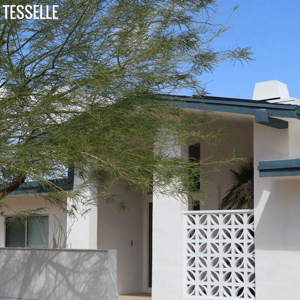 Palma White 11.4" Cement Breeze Block Palm Springs