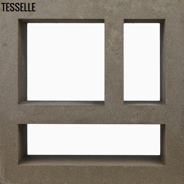 Particia Grey 11.4" Cement Breeze Block 1