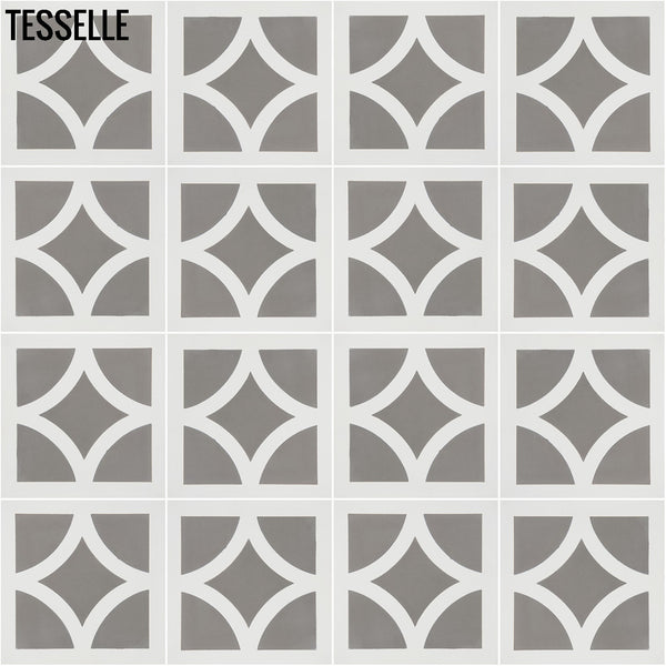 Zephyr Rotary Slate 8" Square Cement Tile 4x4