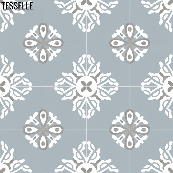Salamanca Bellflower 8" Square Cement Tile R