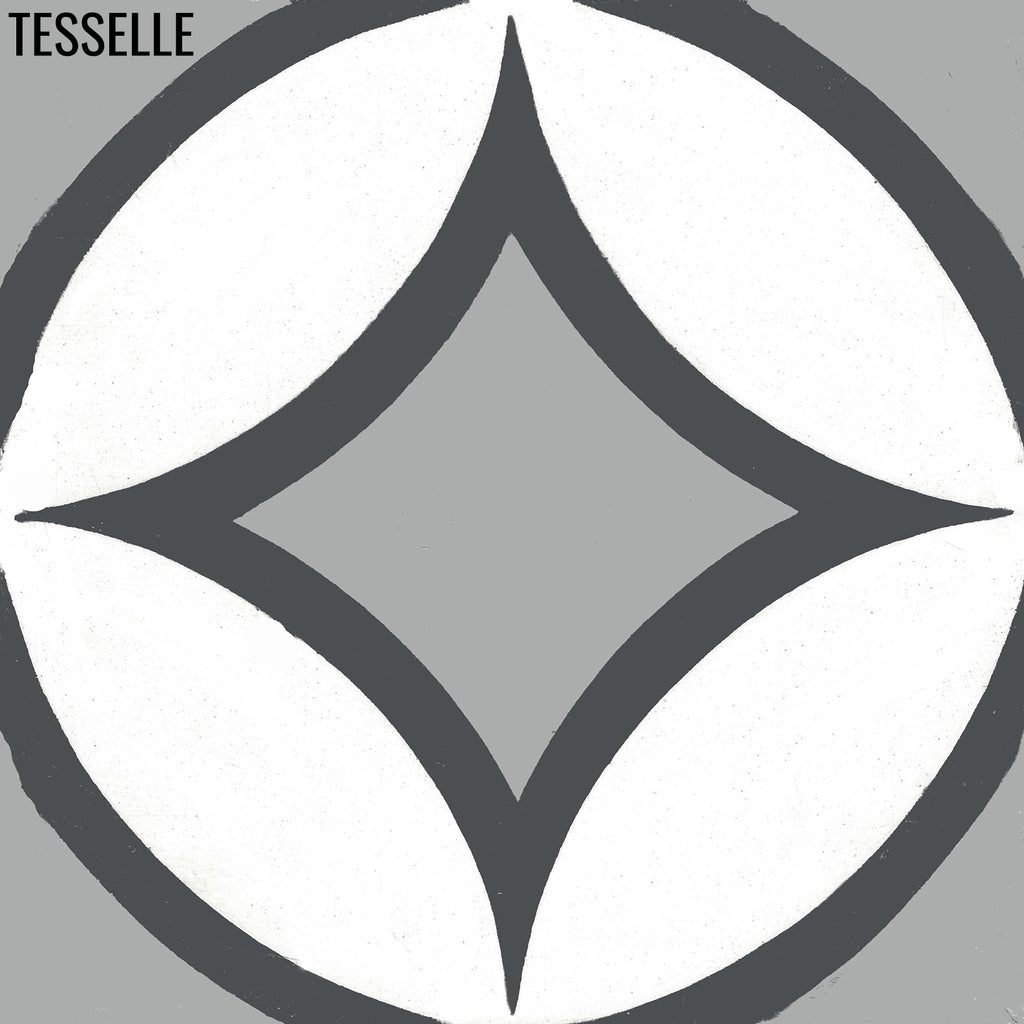 Segovia Obsidian 8" Square Cement Tile