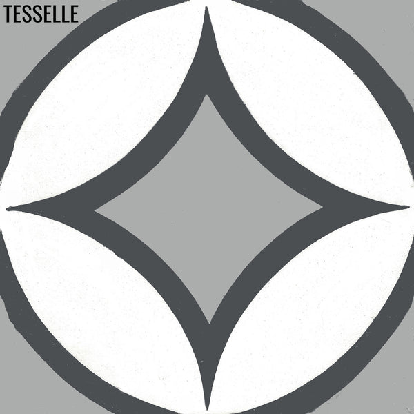 Segovia Obsidian 8" Square Cement Tile