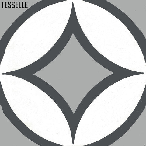 Segovia Obsidian 8" Square Cement Tile