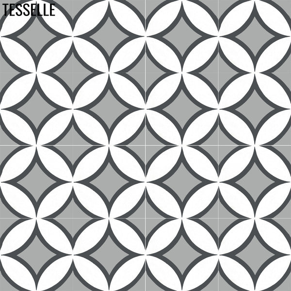 Segovia Obsidian 8" Square Cement Tile R