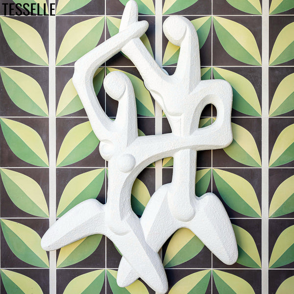 Tapa Green Largeleaf 8" Square Cement Tile by Shag
