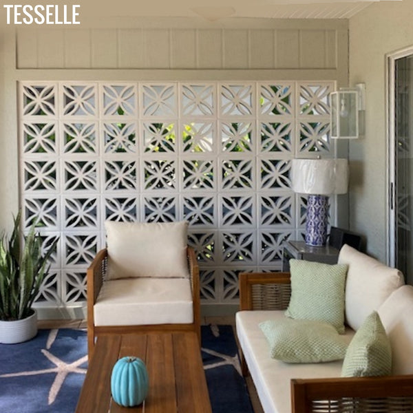 Shamrock Breeze Block Backdrop to Lanai area
