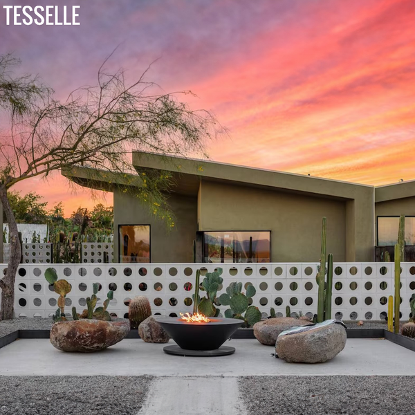 Coterie White 11.4" Cement Breeze Block at Stargaze