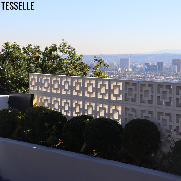 Town Square White 11.4" Cement Breeze Block 12