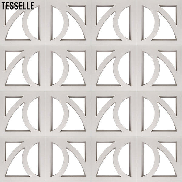 Verona White 11.4" Cement Breeze Block 2