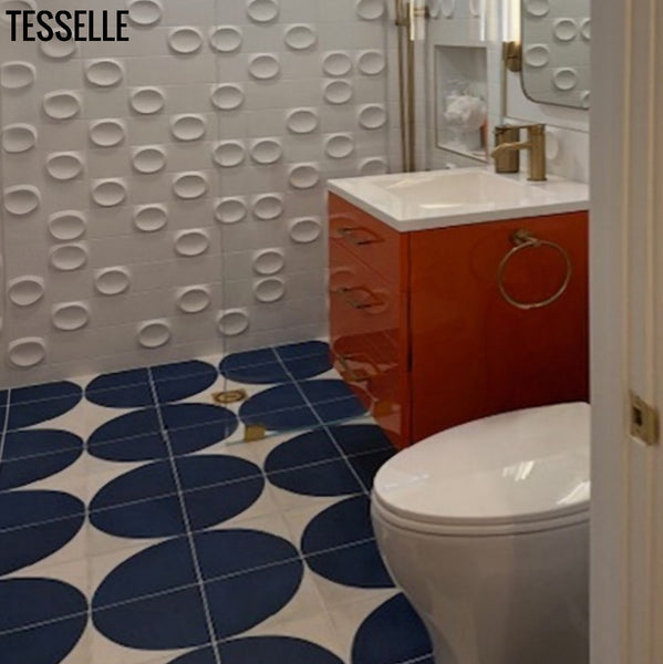 Whirl Blueberry 8" Square Cement Tile