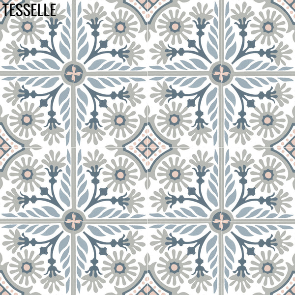 Vicenza Ortensia 8" Square Cement Tile R