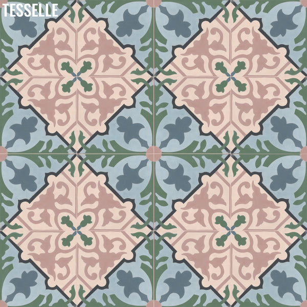 Sakura Gardenia 8" Square Cement Tile 2