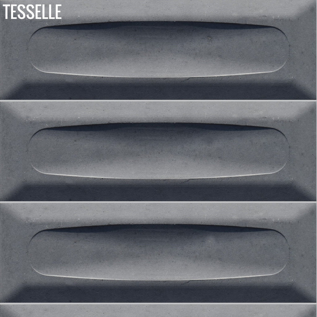 Acadia Graphite 9.25x3" Dimensional Cement Wall Tile