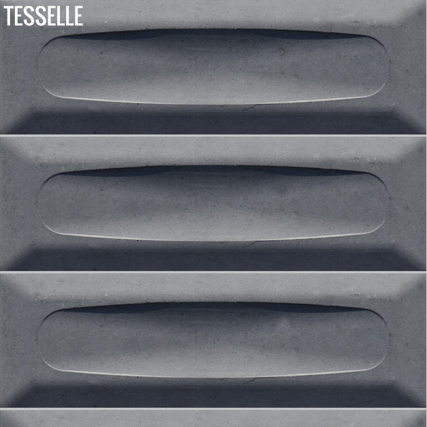 Acadia Graphite 9.25x3" Dimensional Cement Wall Tile