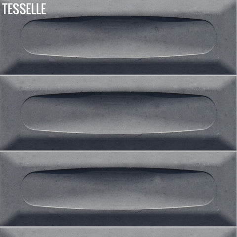 Acadia Graphite 9.25x3" Dimensional Cement Wall Tile