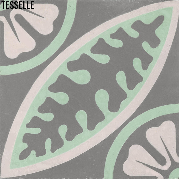 Kalani Rose 8" Square Cement Tile 1